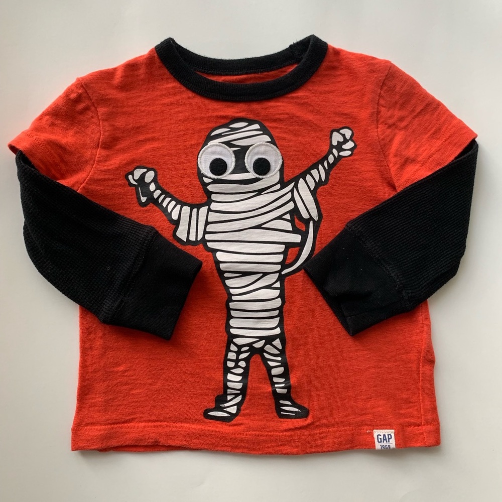 Baby Gap Halloween/Fall mummy long sleeve shirt